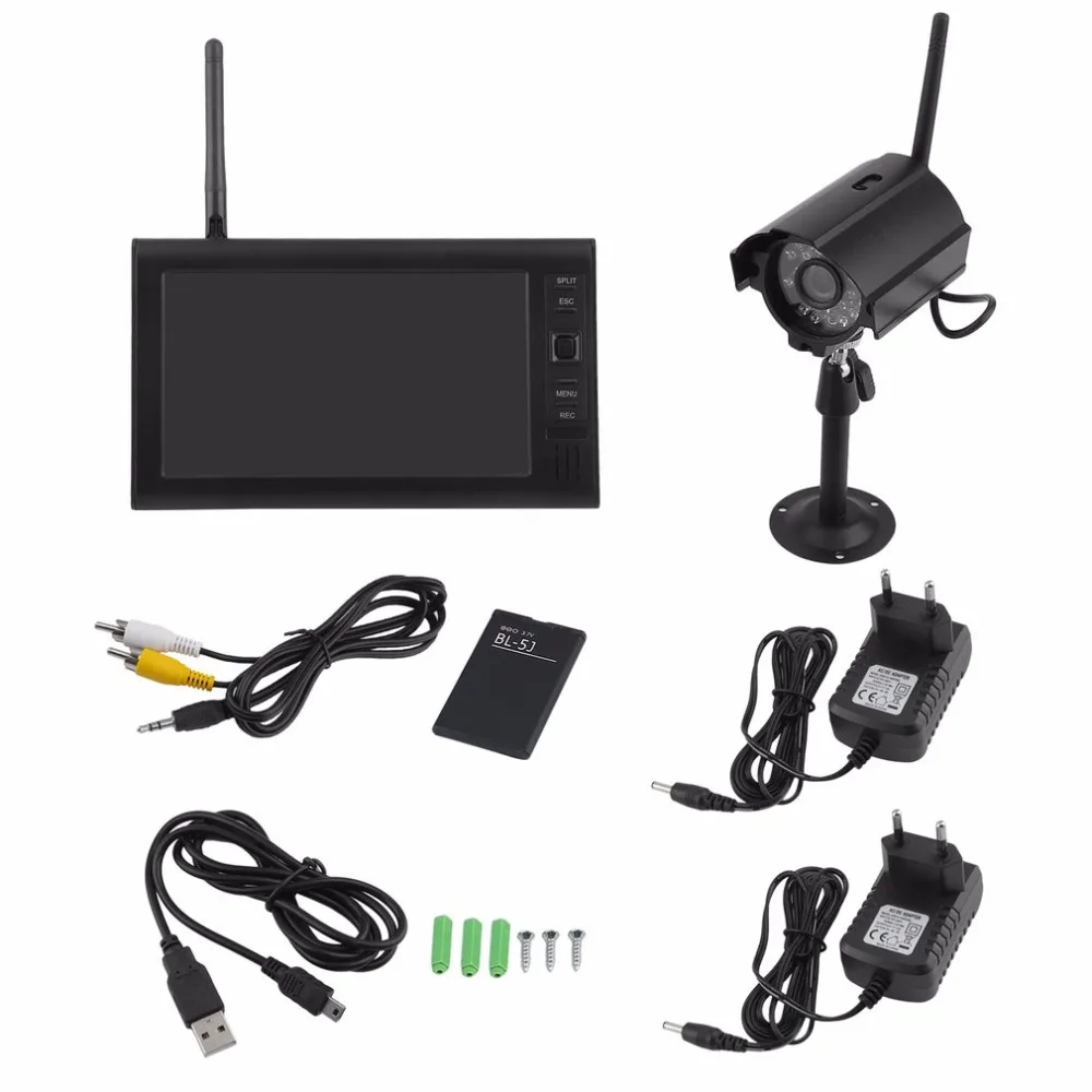 

7 Inch TFT LCD Monitor CCTV Kit Digital 2.4GHz DVR Wireless IP Camera Audio Night Vision Home Security System Support 32GB