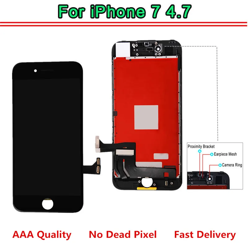 10 шт. для iPhone 7 ЖК дисплей с 3D силы Сенсорный экран сборки 100% отпечатков пальцев