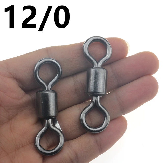 Rompin big size Rolling Barrel fishing swivel 12/0-1/0# super large Solid  Ring Lures Connector Stainless Steel Tackle Accessory - AliExpress