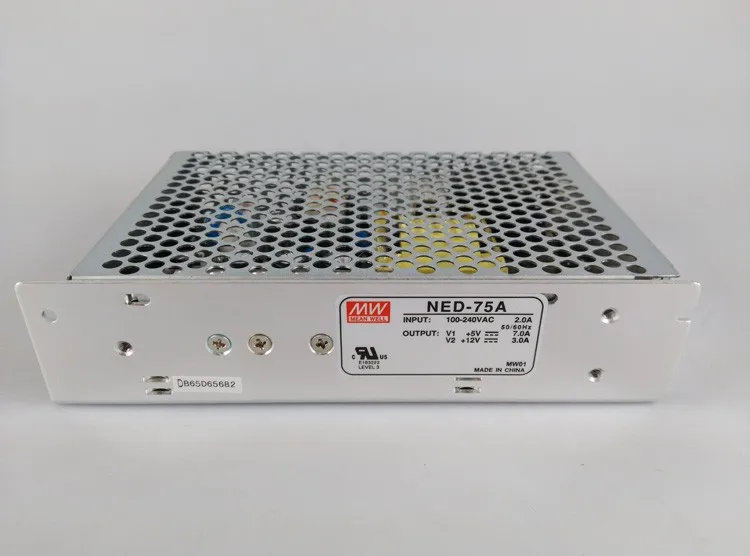 Original MEAN WELL 75W Dual Output Switching Power Supply NED-75