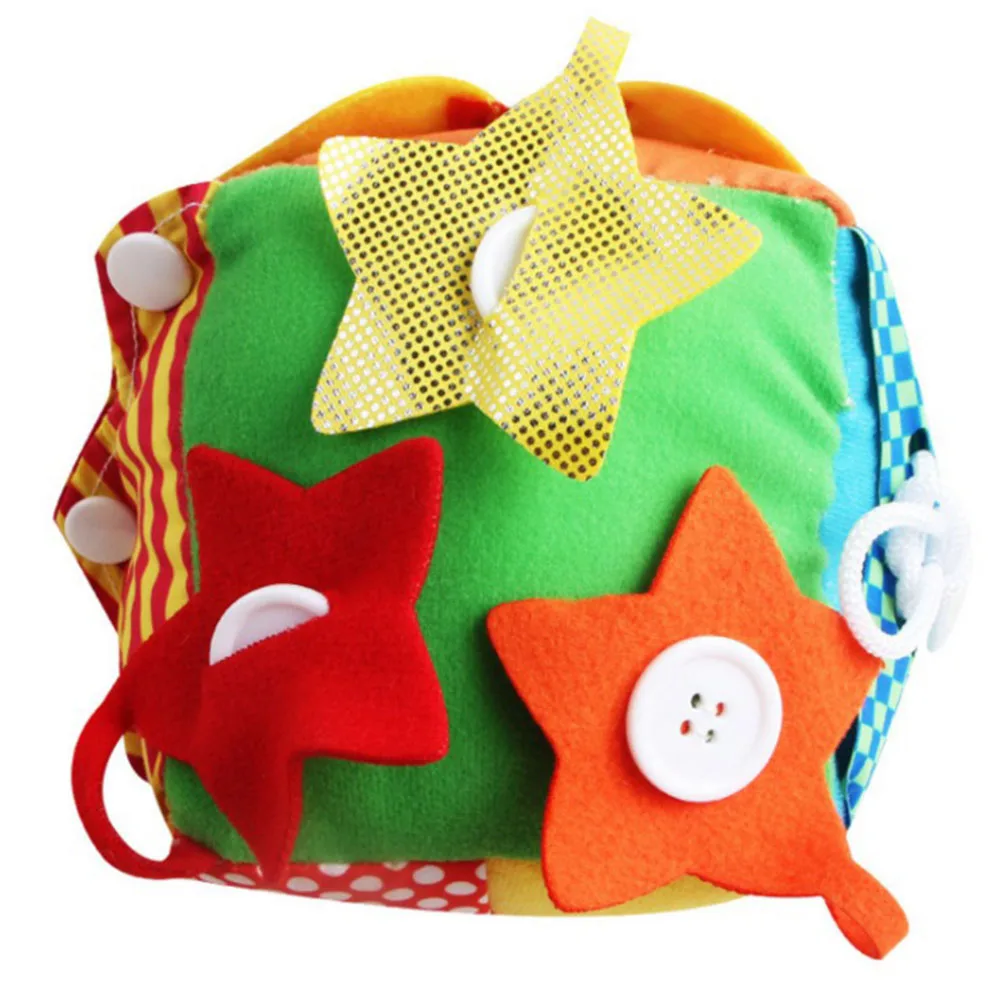 

Baby Training Dice Shape Toddler Zipper Button Buckle Toys Study Learning Ball Kids Sensory Develop for Kindergarten