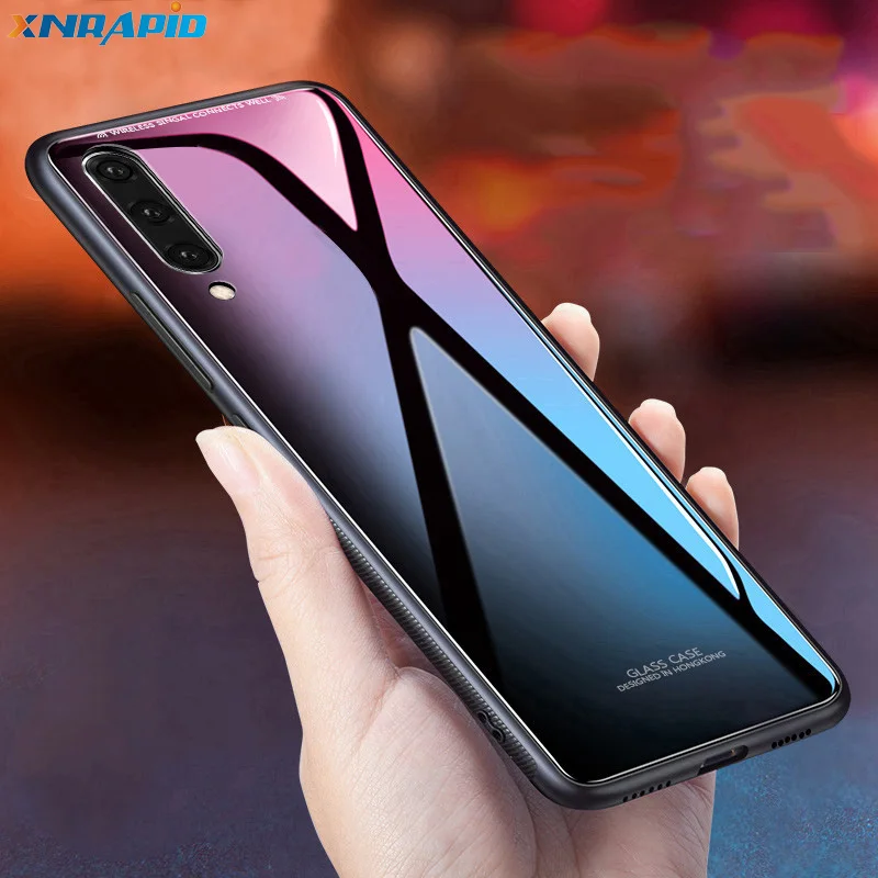 

Glass Cases For Samsung A50 Case Glossy Tempered Glass Silicone Frame Hard Back Cover For Samsung Galaxy A50 A30 Case Fundas
