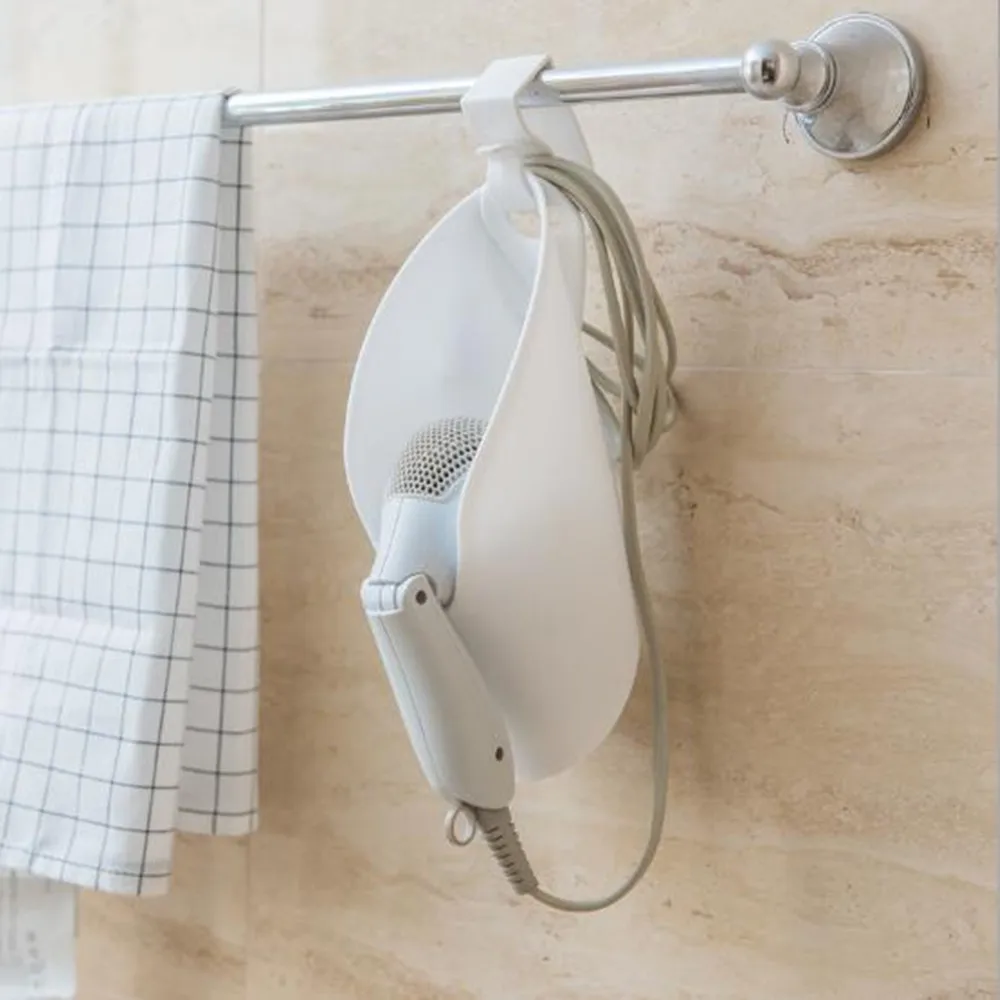 

Hanging Bathroom Hair Dryer Holder Cupboard Stand Flat Hair Holder Organizer Door Ring Dryer Shelf Rack Hairdryer Holder