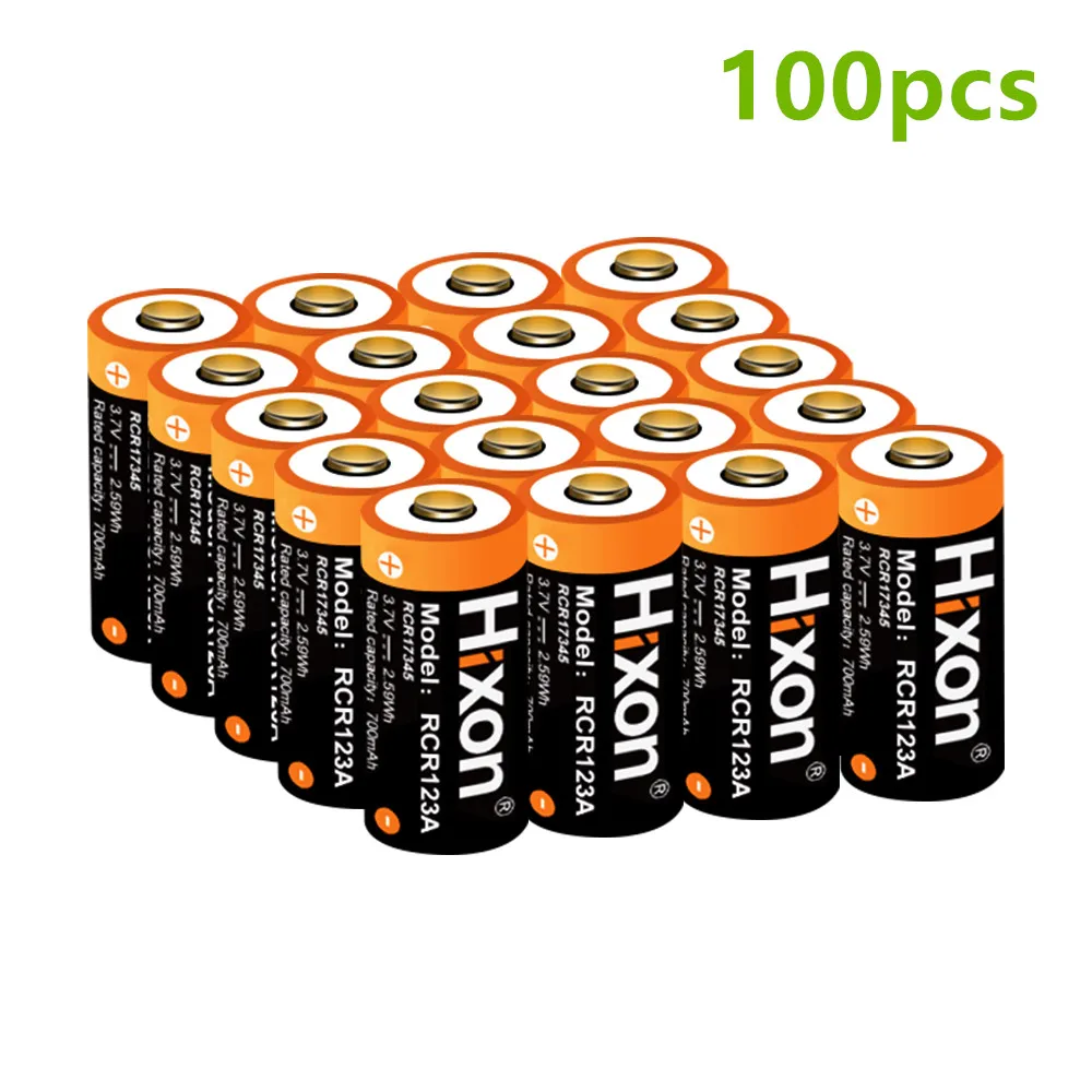 100pcs UL Certified 700mAh 3.7V RCR123A CR123A rechargeable batteries