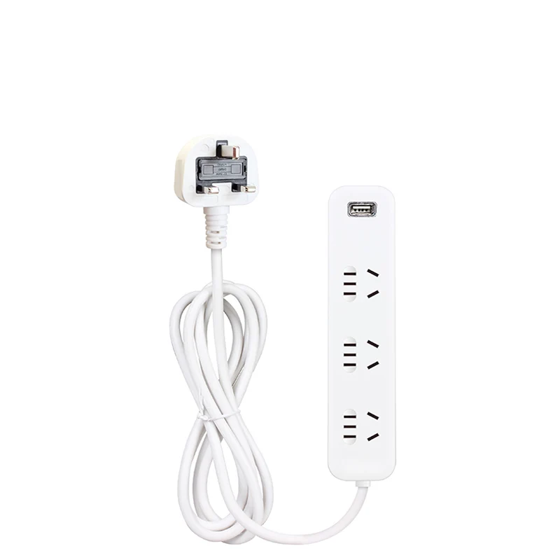 

New Power Strip Socket With 1 USB Charging Ports Power Strip UK Plug with 3 Sockets Electrical Plugs Adapters