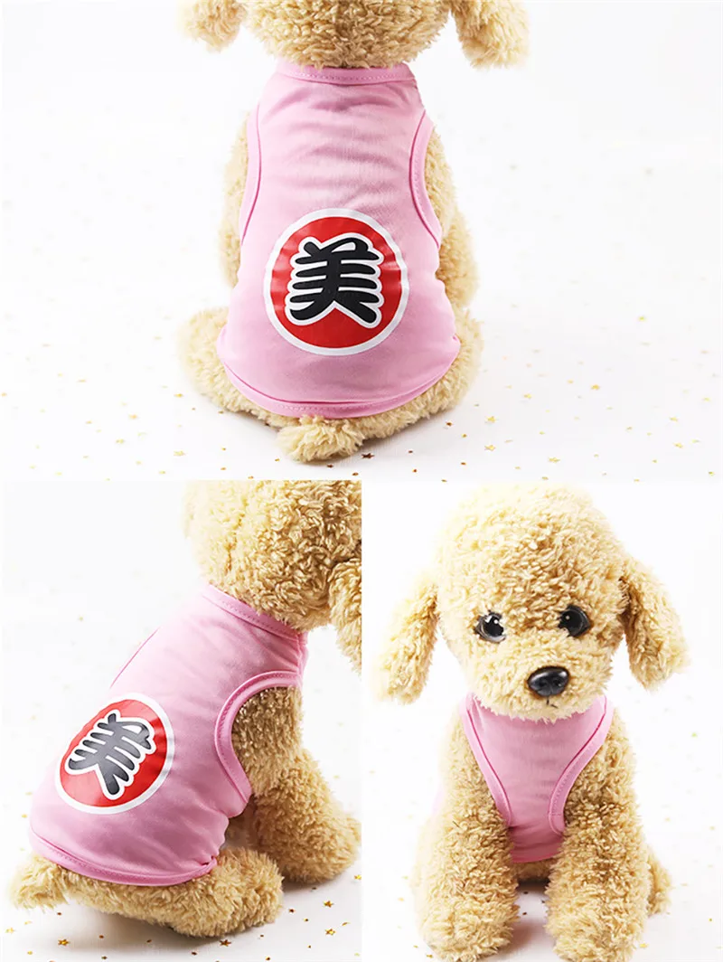 Cute puppy clothes small dog shirt cotton polyester dog vest Summer print Shirt Casual Vests For Small Pets XS-XXL