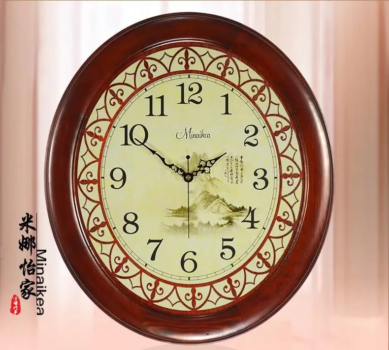 Chinese style fashion Large antique wall clock modern classical mute