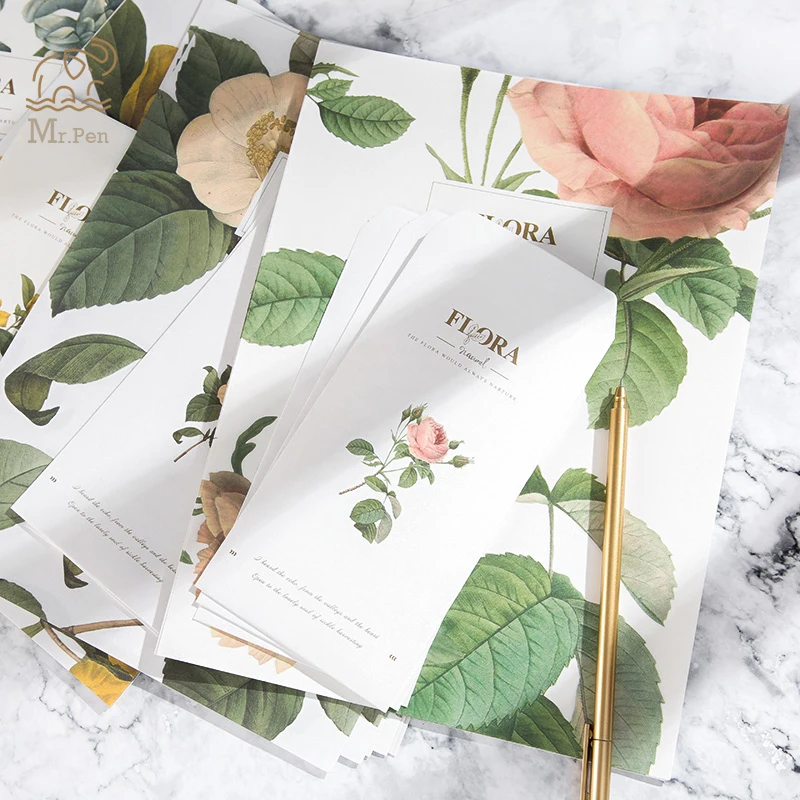 

24pcs Letter Paper 12pcs Envelope Set Retro Peony Flower Writing Paper Envelope Greeting Card School Gifts Stationary Paper