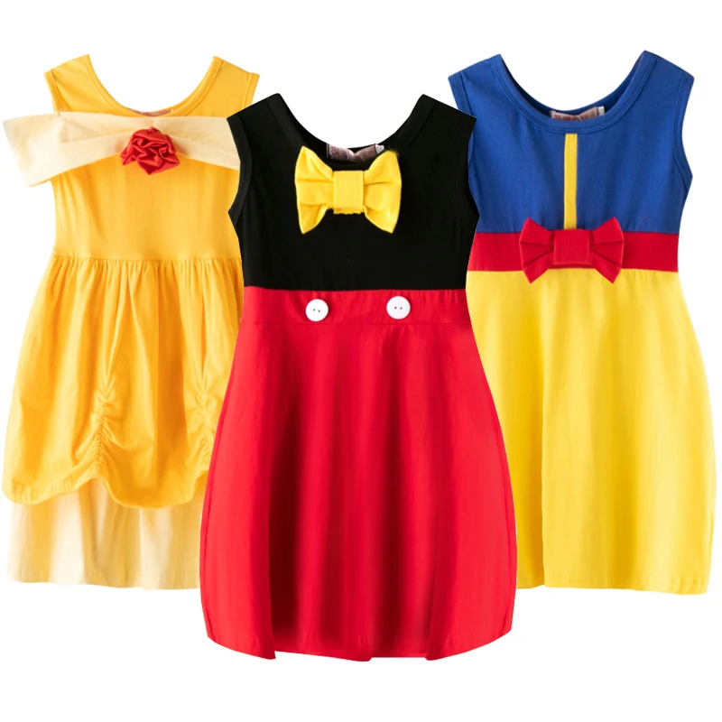 

Baby Girls Dress Snow White Minnie Dress Rapunzel Cosplay Moana Birthday Dress Bell Costume Princess Elena Girl Clothing