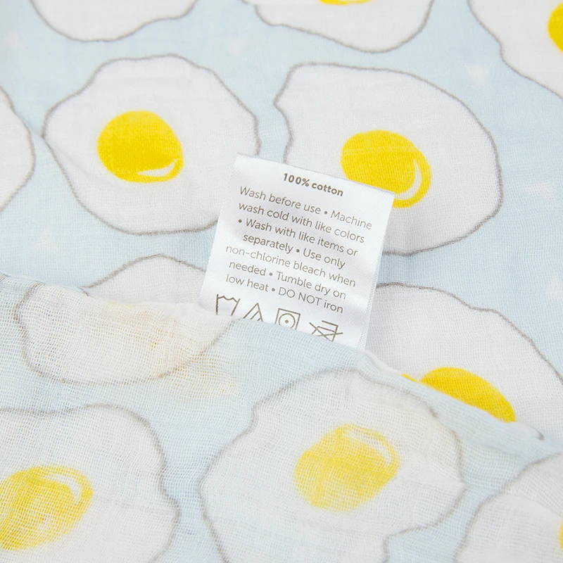 Baby Muslin Blanket Baby Swaddle Cartoon Printed Cotton Soft Breathable For Newborn