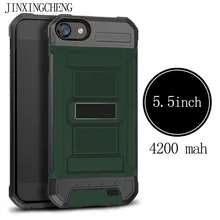 JINXINGCHENG бронированный Аккумулятор Чехол для Iphone 8 7 3000 мАч быстрое зарядное устройство для Iphone 8 Plus/7 Plus чехол 4200 мАч силиконовая рамка