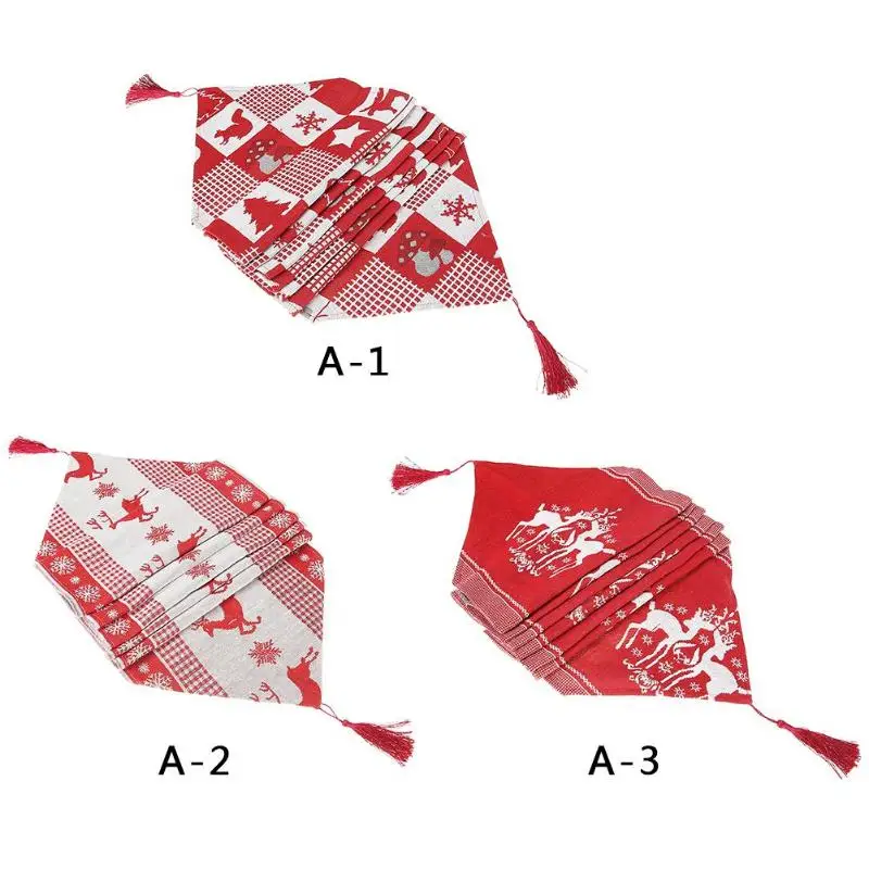 Модная скатерть с рождественским принтом, рождественское настольное украшение, длинная скатерть 35*170 см