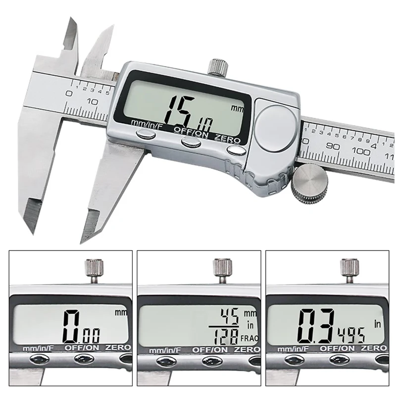 Electronic Digital Caliper Inch Metric Fractions Conversion 0 6 Inch