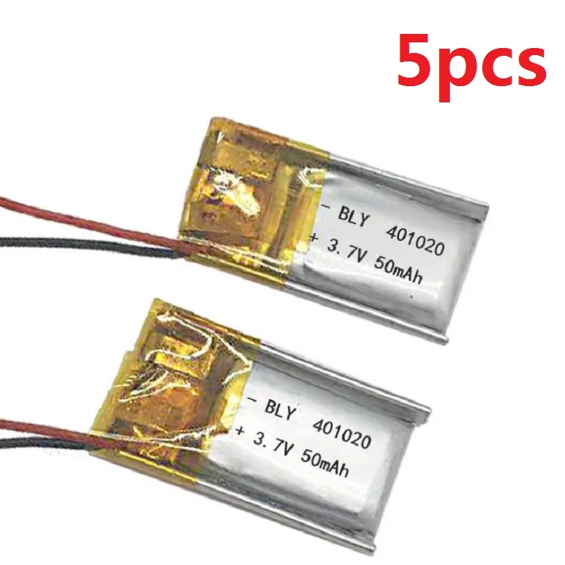 

5Pcs 401020 Battery 041020 Rechargeable Batteries Li-po 3.7V for 1S RC Toys Rc Cars Bluetooth Speaker Headset Digital Products