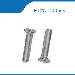 M3 * L щелевые с плоской головкой нержавеющая сталь винт щелевые M3 * 4/5/6/8/10/12/14/16/18/20