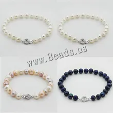 Натуральный пресноводный жемчуг браслет смешанный цвет культивированный браслет с натуральным жемчугом для женщин