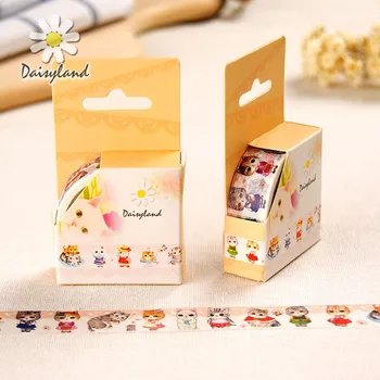 

1 pcs Cute cat lady washi tape diy album gift card scrapbooking decoration planner masking tape adhesive tape kawaii stationery