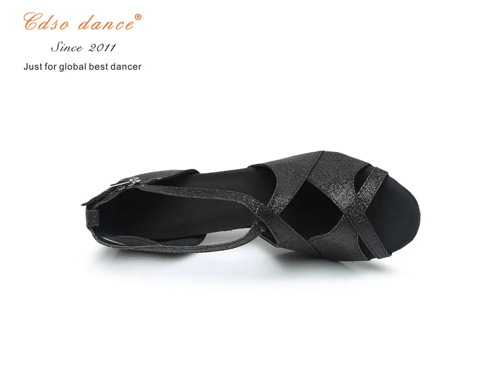 Cdso/танцевальная обувь; коллекция 10020 года; женская обувь для бальных танцев; женская обувь для латинских танцев; новая обувь для сальсы; Серебристые блестящие черные туфли на каблуке под заказ