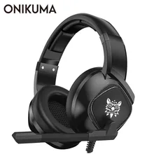 ONIKUMA K19 casque Gaming Heaset PS4 PC Gamer стерео наушники с гарнитурой с микрофоном/светодиодный светильник для Xbox One/ноутбука планшета/телефона