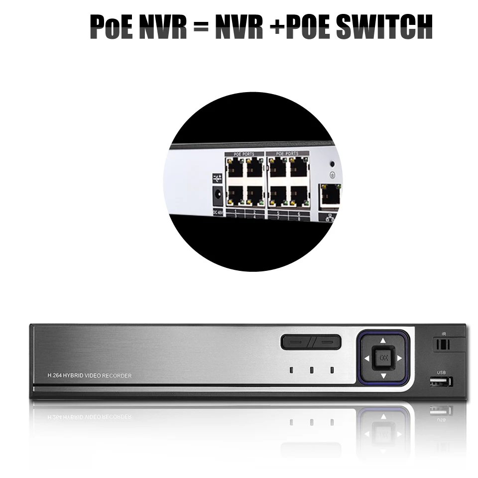 Besder H.265 Система охранного видеонаблюдения PoE NVR Max 4K 4CH 5MP 8CH 4MP IEE802.3af 48V PoE HI3798M CCTV видео Регистраторы для H.265 H.264 IP Камера PoE