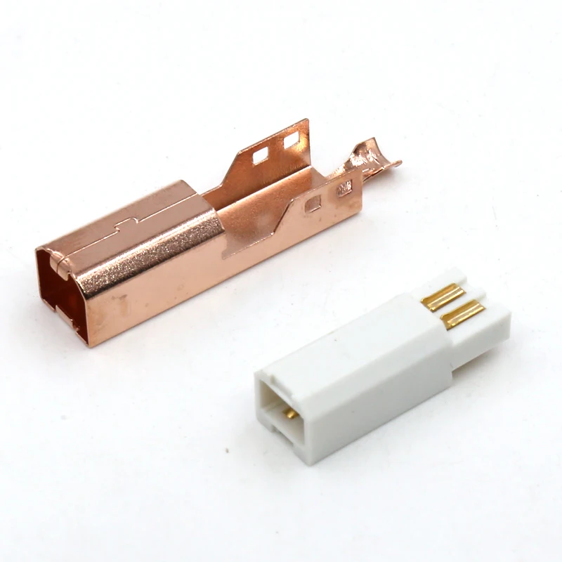 Один набор, Теллур, медь, Розовая позолота, USB A+ USB B type A-B, вилка для DIY, USB кабель