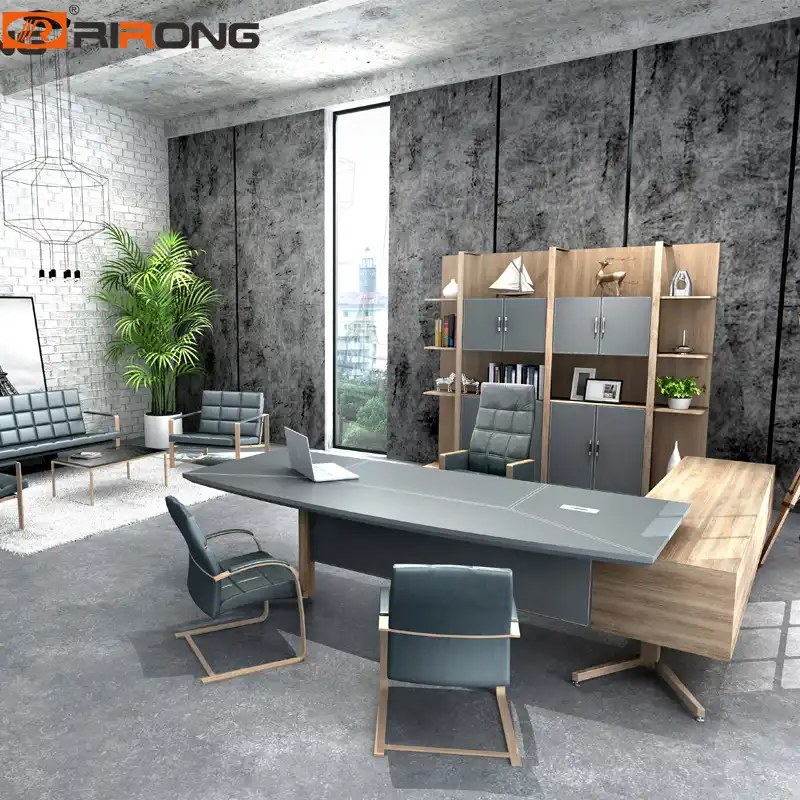 Nordic Design Small Grey Color Office Furniture Set Home Study Table