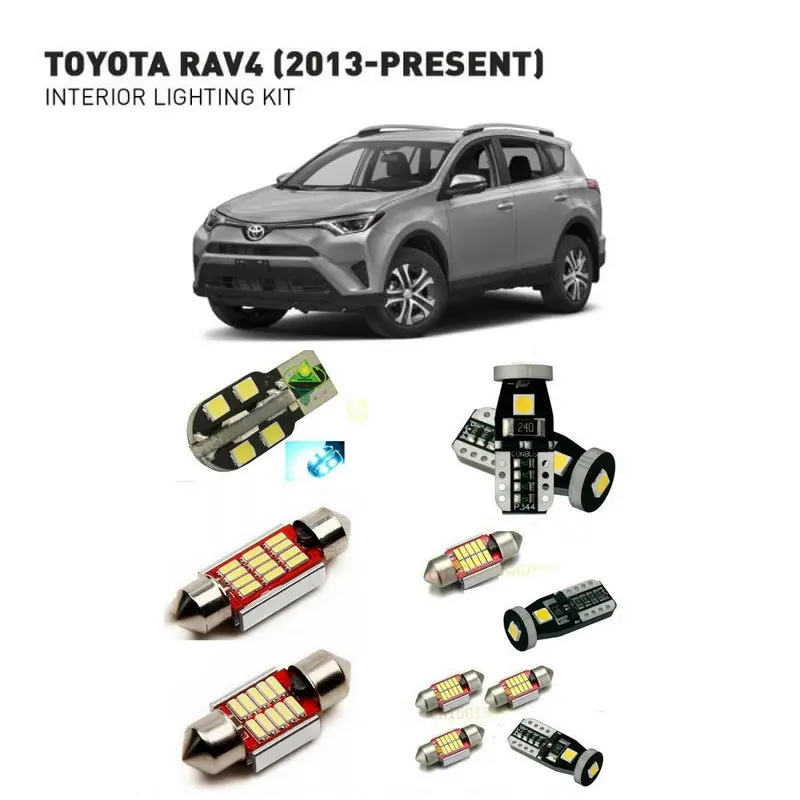 Светодиодные интерьерные лампы для Toyota rav4 2013 + 8 шт. светодиодные автомобилей