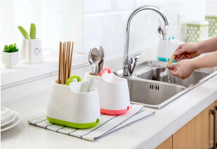 

1PC Home Kitchen Draining Tray Dish Drainer Drying Rack Basket Chopsticks Holder Dish Rack Kitchen Storage OK 0222