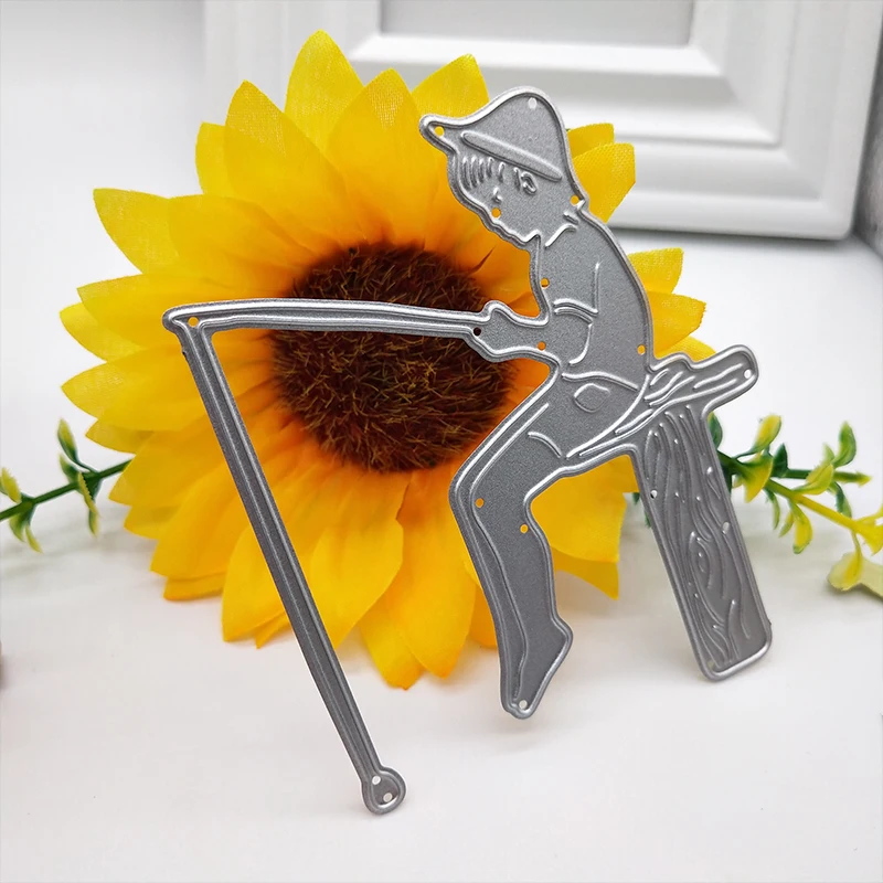 

8.5*7.4cm Angler BOY new Metal Cutting Dies for decoration card DIY Scrapbooking stencil Paper Craft Album template Dies