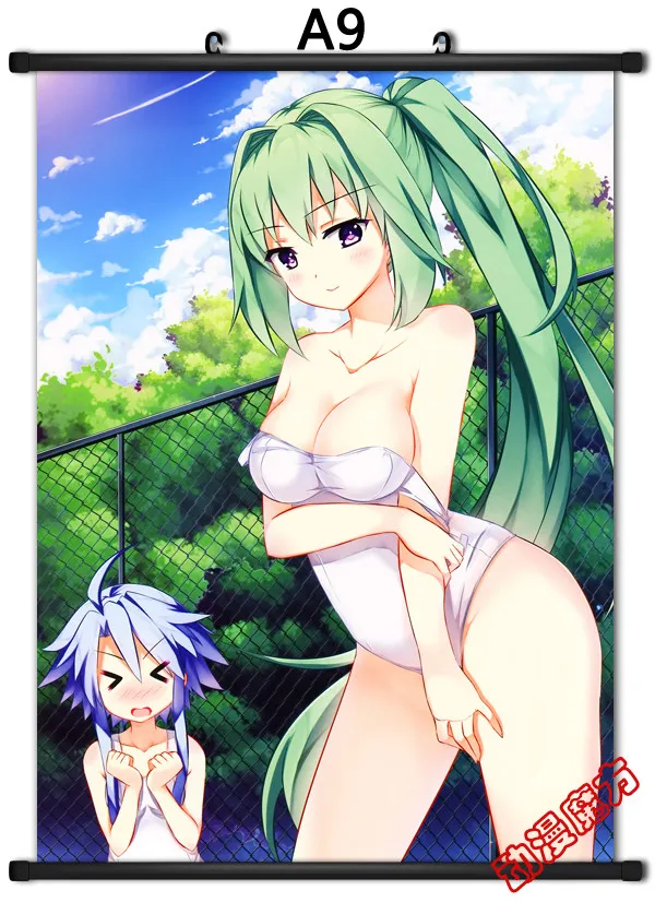 Аниме Нептун Hyperdimension Neptunia Histoire & Rom Uni Nepgear Vert Blanc Noire Gust домашний Декор настенный