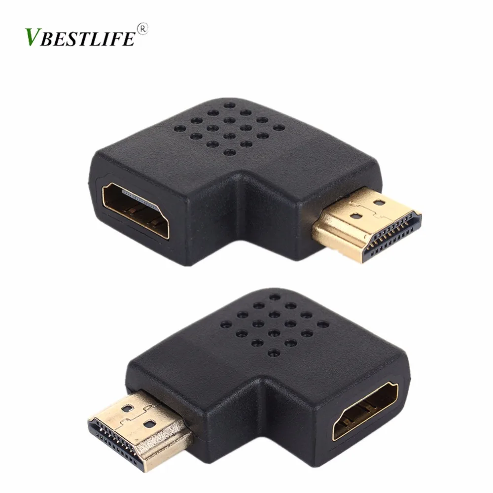 HDMI-совместимые кабели HD 1080P Папа-мама адаптер конвертер 90 / 270 градусов