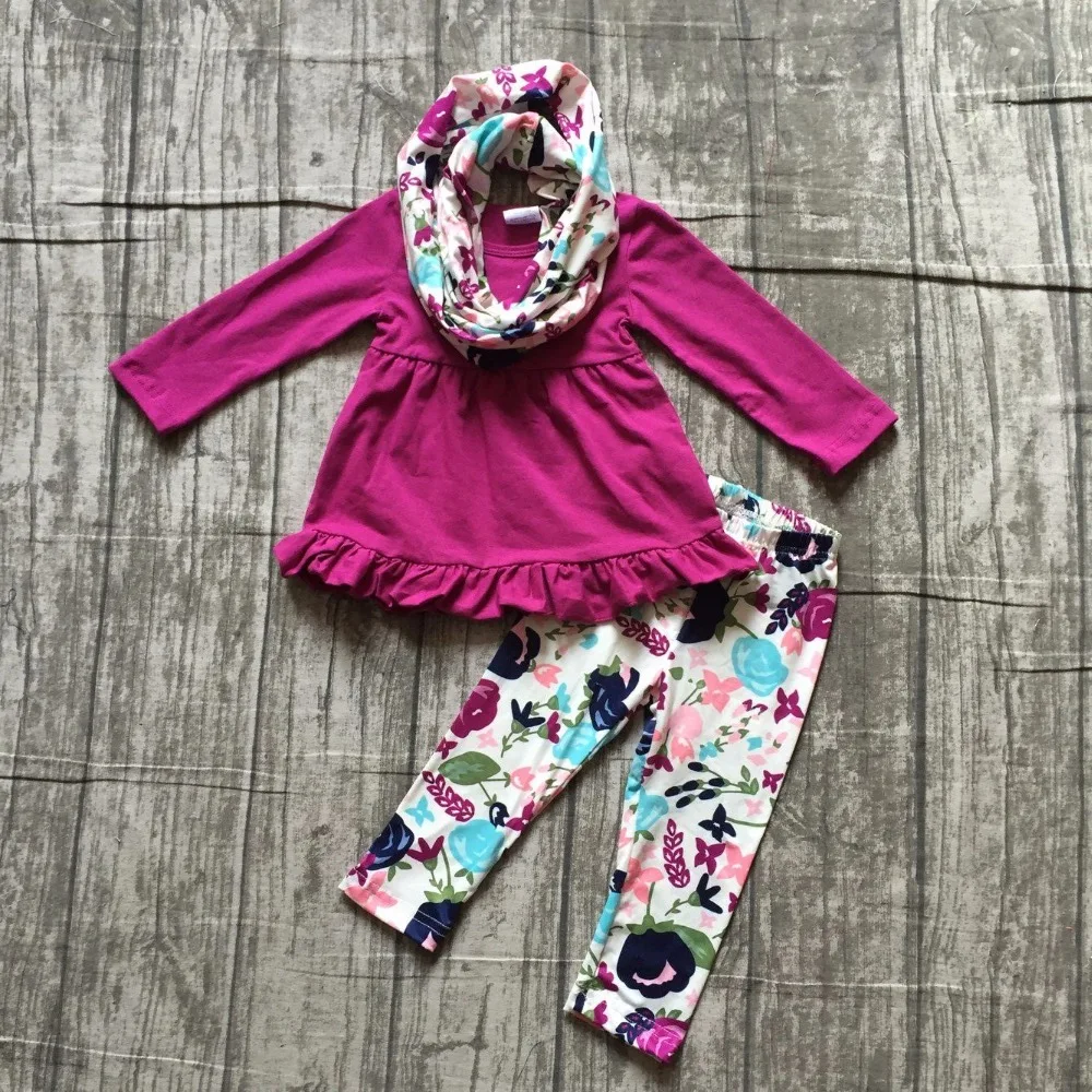baby girls winter OUTFITS girls 3 pieces set with scarf baby girls top with floral pants outfits children girls boutique clothes baby girls winter OUTFITS girls 3 pieces set with scarf baby girls top with floral pants outfits children girls boutique clothes