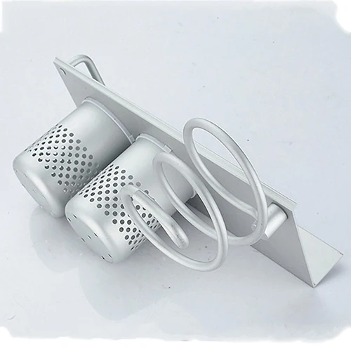  Aluminum Hotel Home Bathroom Hairdryer Stand WallShelf Wall-mounted Hair Dryer Spiral Rack Storage 