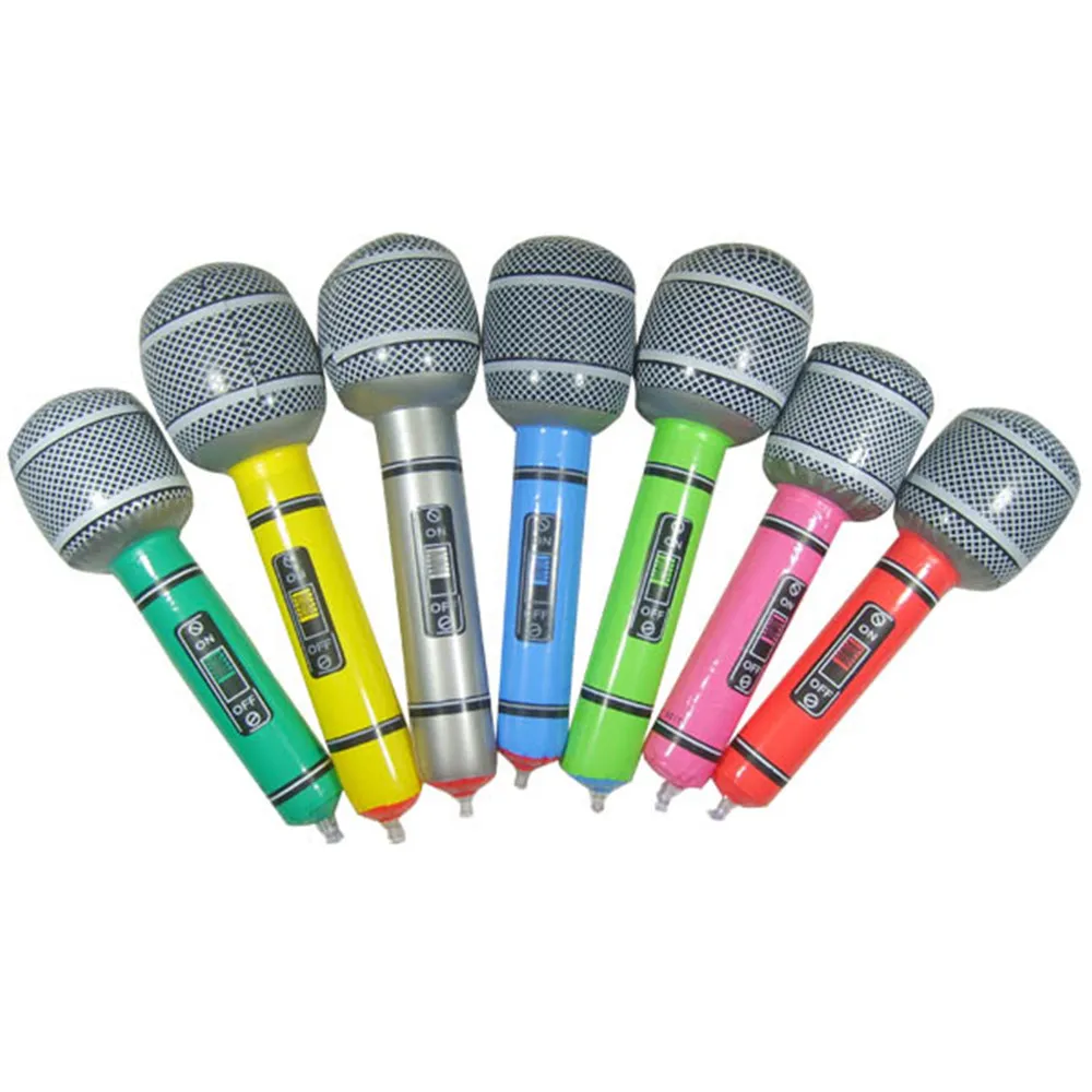 Random 3 PCS/Set Inflatable Microphone Balloon Stage Props Kid Birthday