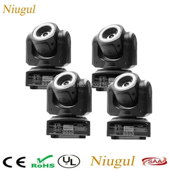 

4pcs/lot Mini RGBW 60W LED Beam Moving Head Light With LED Strip/LED DJ Spot Lighting/Powerful Beam Wash 2in1 DMX512 Stage Light