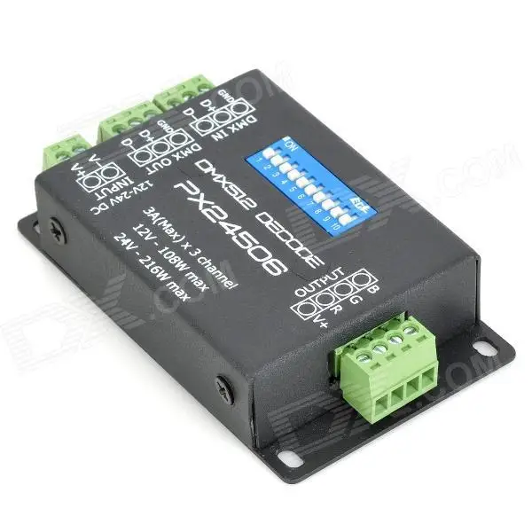 

DMX512 Decoder RGB LED Controller for LED - Black (12~24V)
