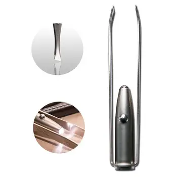 

BellyLady 2pcs Tweezers LED Lights Illuminated Stainless Steel Eyebrow Plucking Clip Eyebrow Tweezers Beauty Tools
