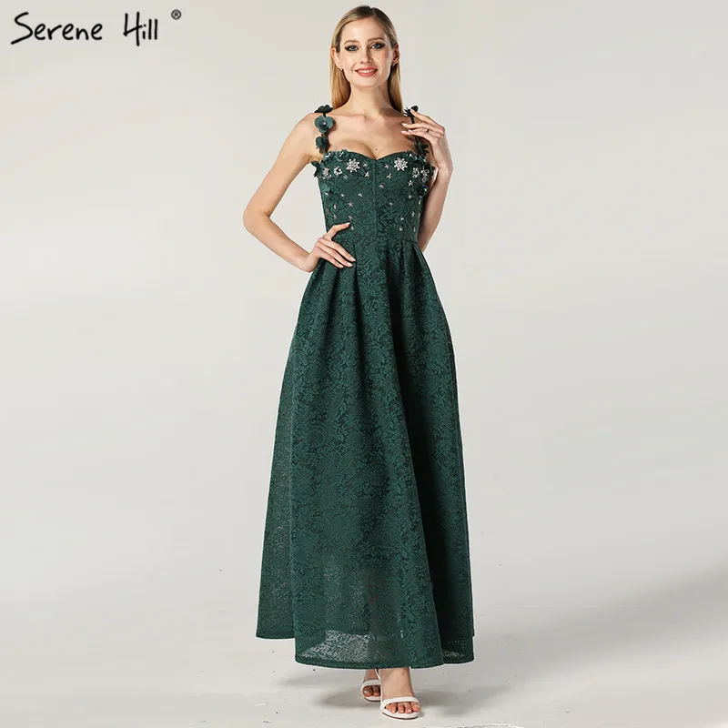 Зеленое пляжное сексуальное вечернее платье без рукавов, настоящая фотография, бриллианты, кружевные Модные Вечерние Платья Serene hilm QA8026