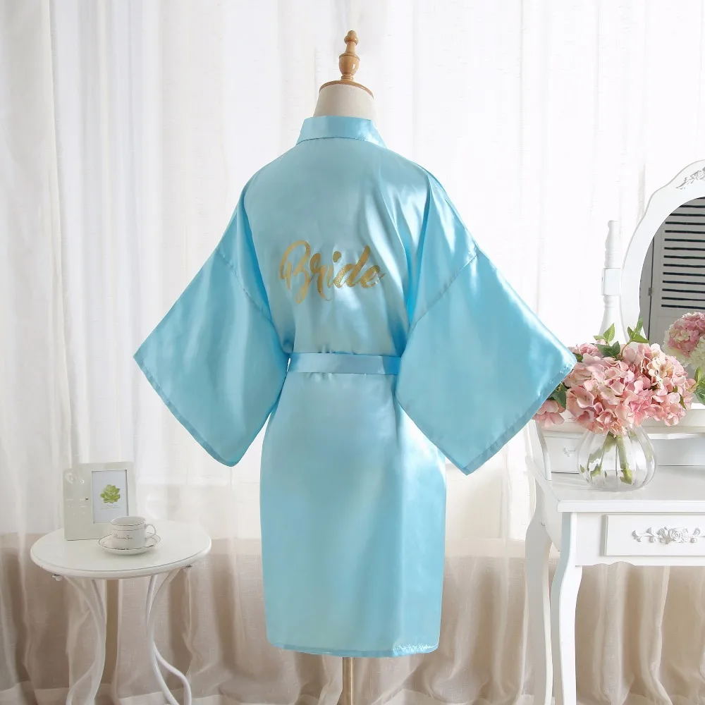 Пикантные Свадебные вечерние халат письмо невесты на халат назад новый Для женщин короткий атласный свадебное кимоно одноцветная одежда