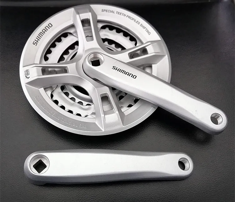 Шатун для горного велосипеда Shimano M171 6S 7S 8S 24 скорость серебро 48T 38T 28 T/черный 42T 34T 24T