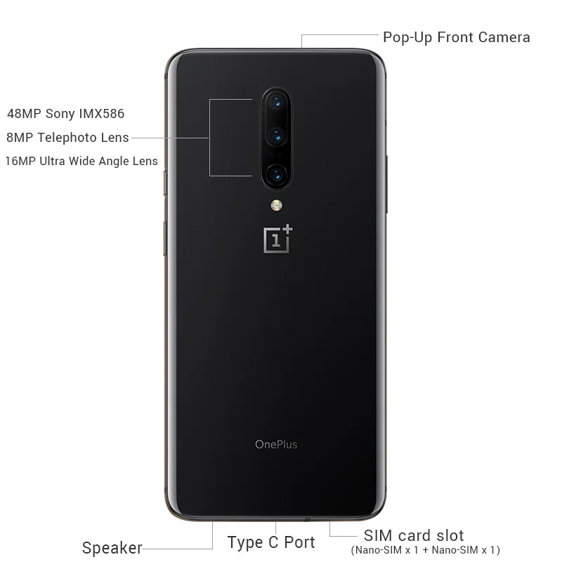 Oneplus 7 Pro, 6 ГБ ОЗУ, 128 Гб ПЗУ, мобильный телефон Snapdragon 855, четыре ядра, 6,67 дюймов, AMOLED, камера 48 МП, 4000 мАч, NFC