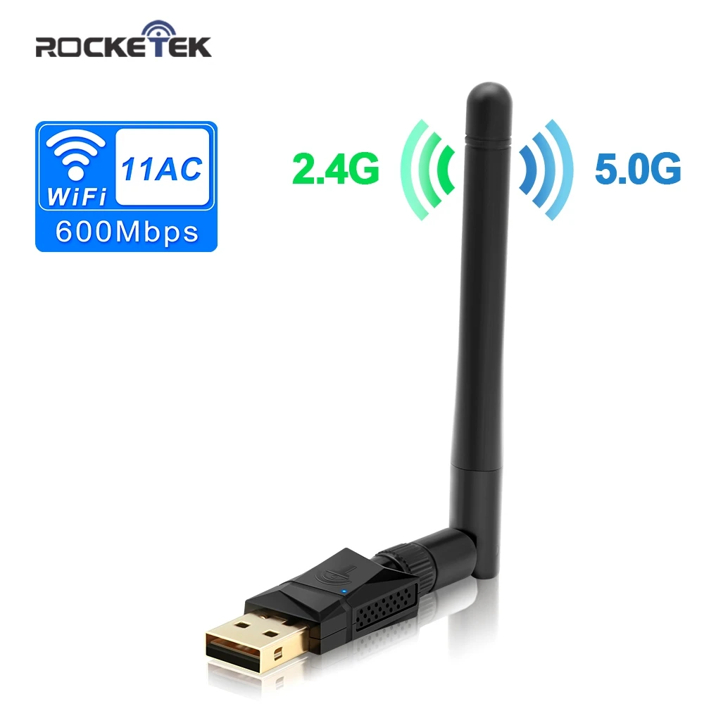 Rocketek 600 Мбит/с двухдиапазонный беспроводной USB wifi адаптер ключа, с 802.11N/G/B Антенна Беспроводная сетевая Lan Карта 802.11a/g/n/ac