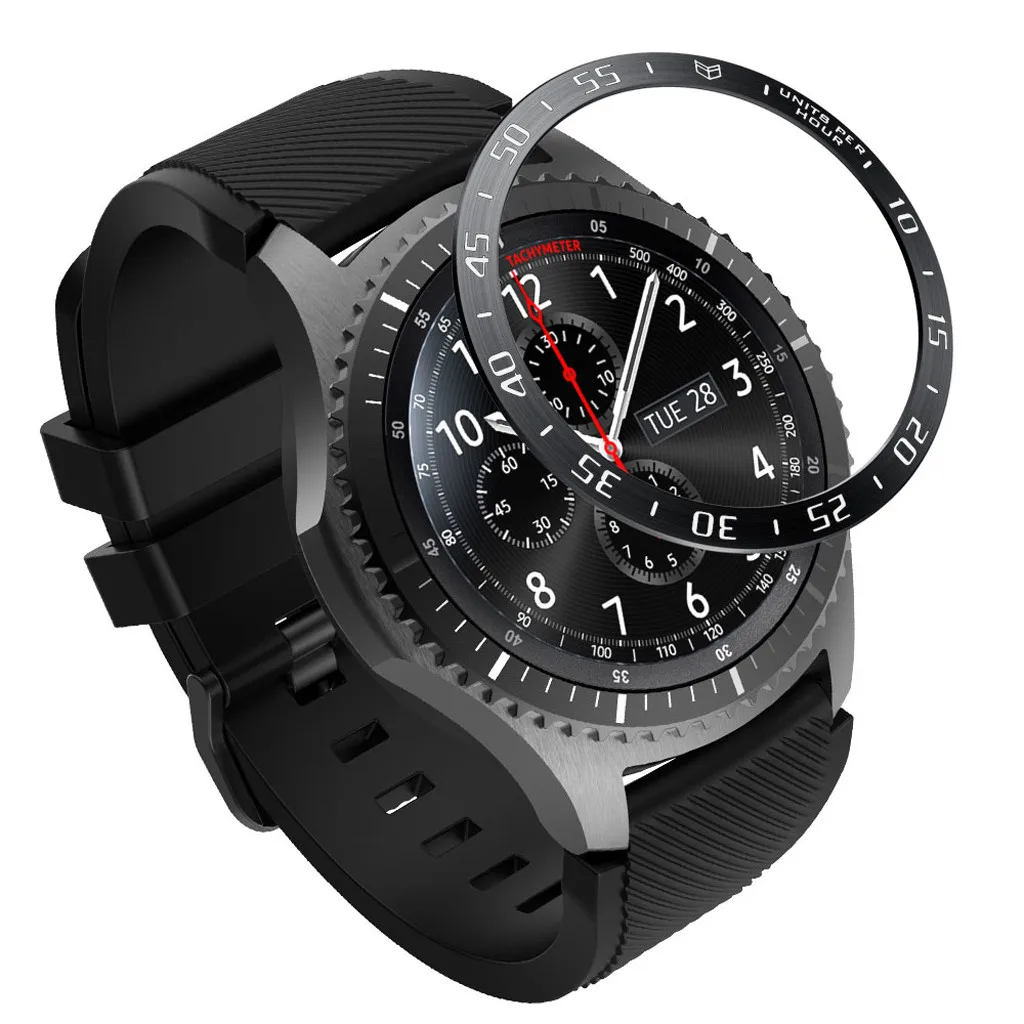 

Fashion Watch Decoration For Samsung Gear S3 Frontier Scale Watch Ring Adhesive Cover Anti Scratch Metal High Quality Durable