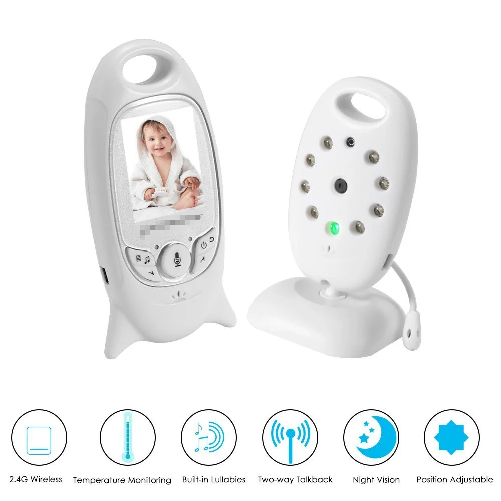 Беспроводной видео монитор для сна ребенка 2,0 дюймов Цветная камера безопасности 2 способа разговора ночного видения ИК Светодиодный контроль температуры