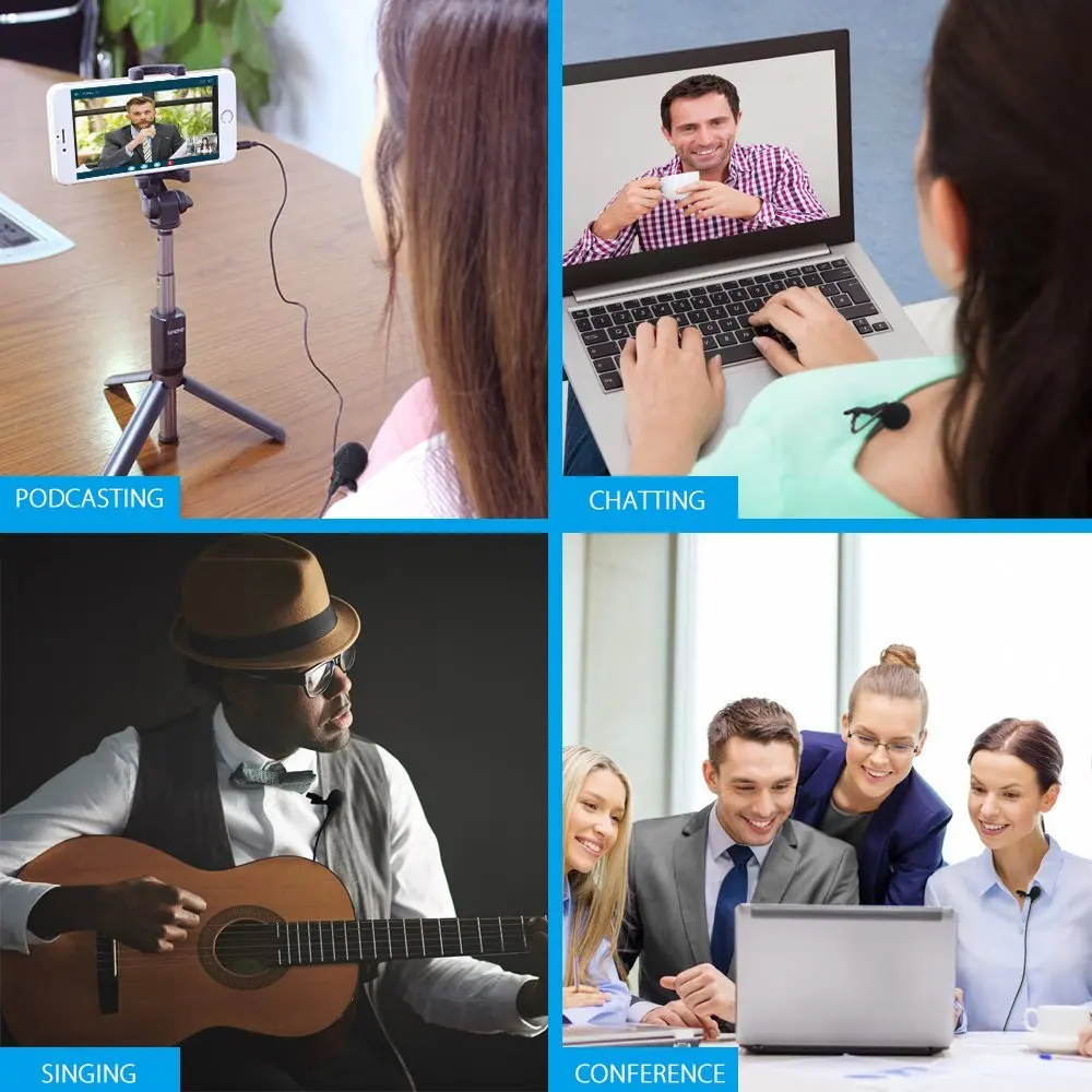 Cena Mikrofon krawatowy MAONO z przedłużaczem 6M mikrofon kondensujący zestaw głośnomówiący Clip on dla iPhone smartfon z androidem DSLR Cam