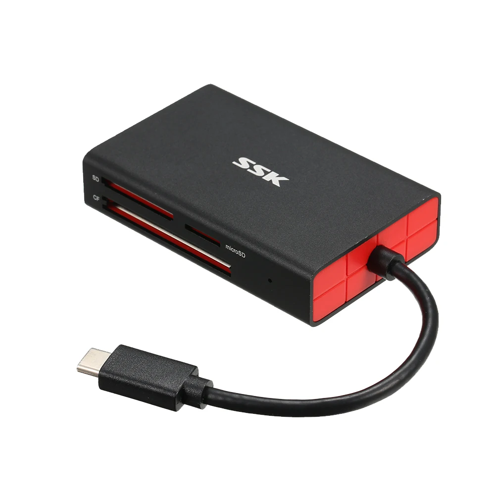 SSK All in One Type C USB3.1 Smart Card Reader for TF/SD/CF Card 5Gbps