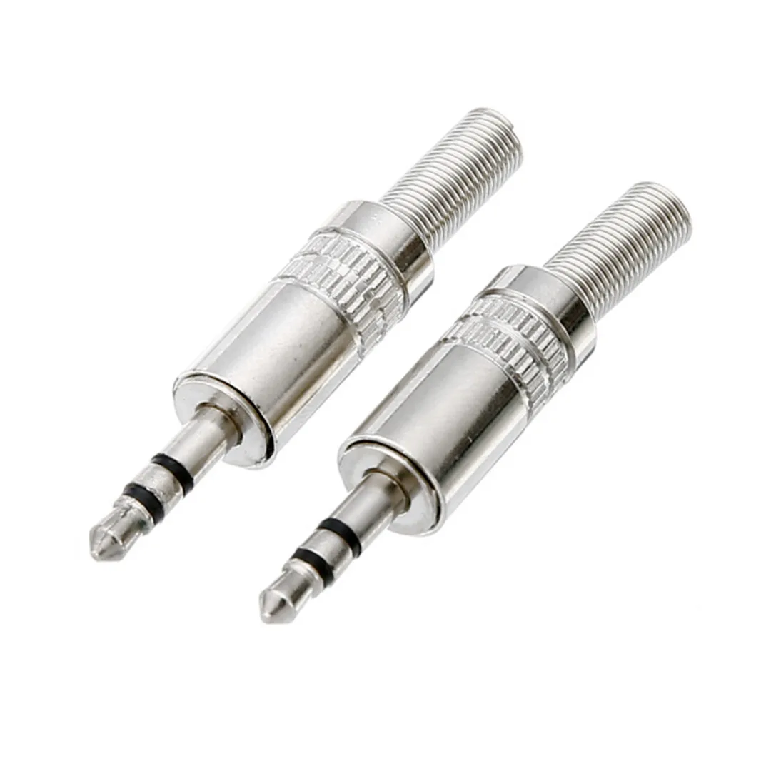 2pcs 3.5 mm Plug Audio Jack 3 Pole Earphone Stereo Audio Adapter Socket for DIY Headset Earphone Headphone Solder Connector