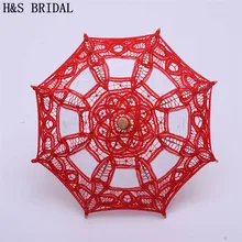 H & S-Mini paraguas nupcial para novia, sombrilla de encaje rojo victoriano Vintage, accesorios de decoración de fiesta para boda y Niña de Las Flores, 2020