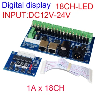 

WS-DMX-18CH-LED,18 channel controller, 6groups RGB output,each channel max 3A, DC12V-24V,DMX512 with RJ45 Easy DMX LED Decoder