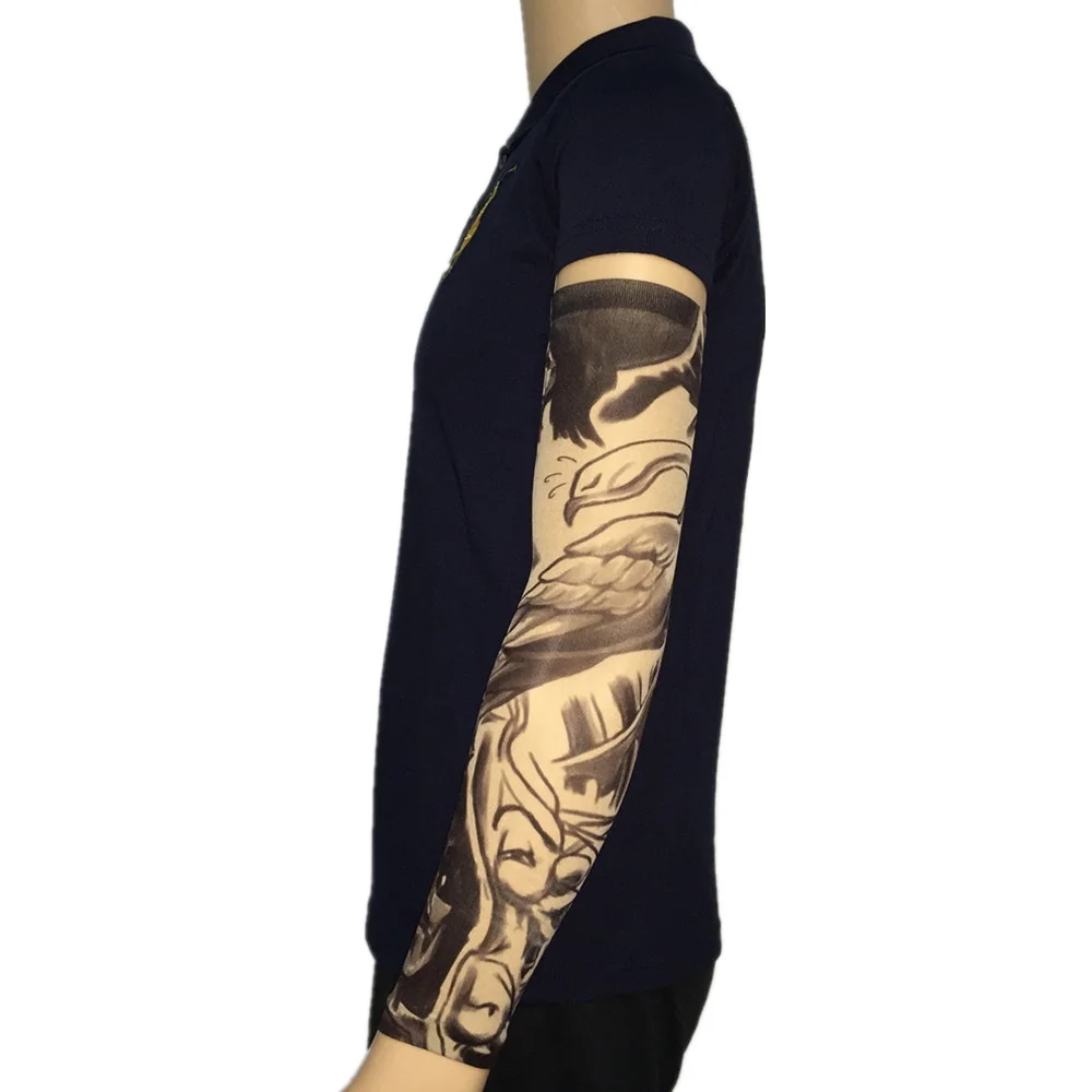 Swan & Girl Nylon Fake Tattoo Arm Warmers Oversleeve Temporary Tattoo
